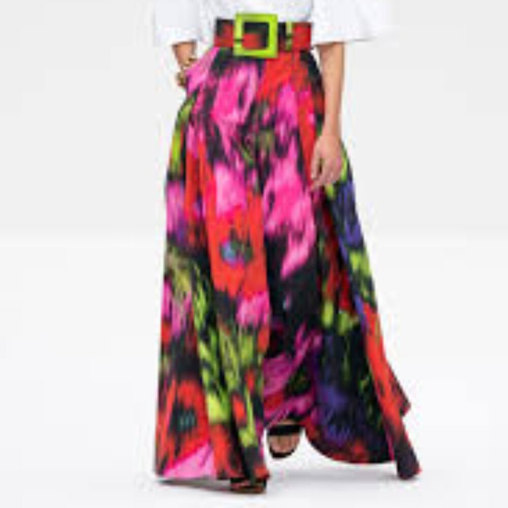 Carolina Herrera Wide Leg Pleated Palazzo Pant